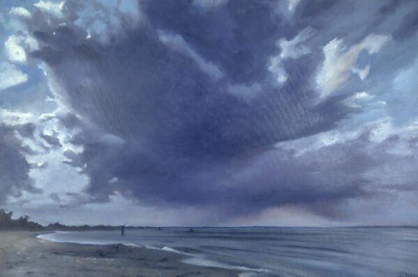 Cloud over the lake - Original Oil Painting